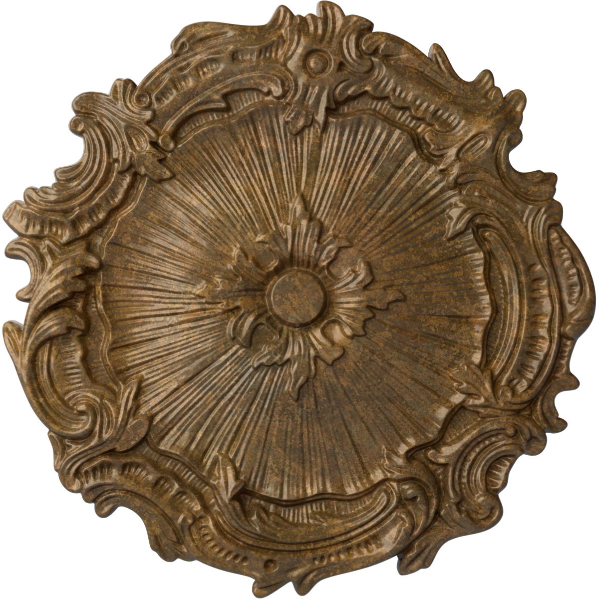 Ekena Millwork Plymouth Ceiling Medallion (Fits Canopies up to 1 5/8"), 16 3/4"OD x 1 3/8"P, Rubbed Bronze CM16PLRZS - main